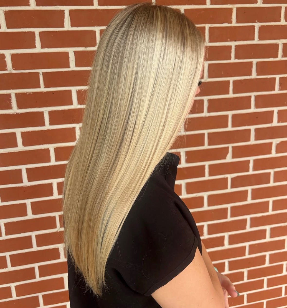 Long platinum blonde by Olivia